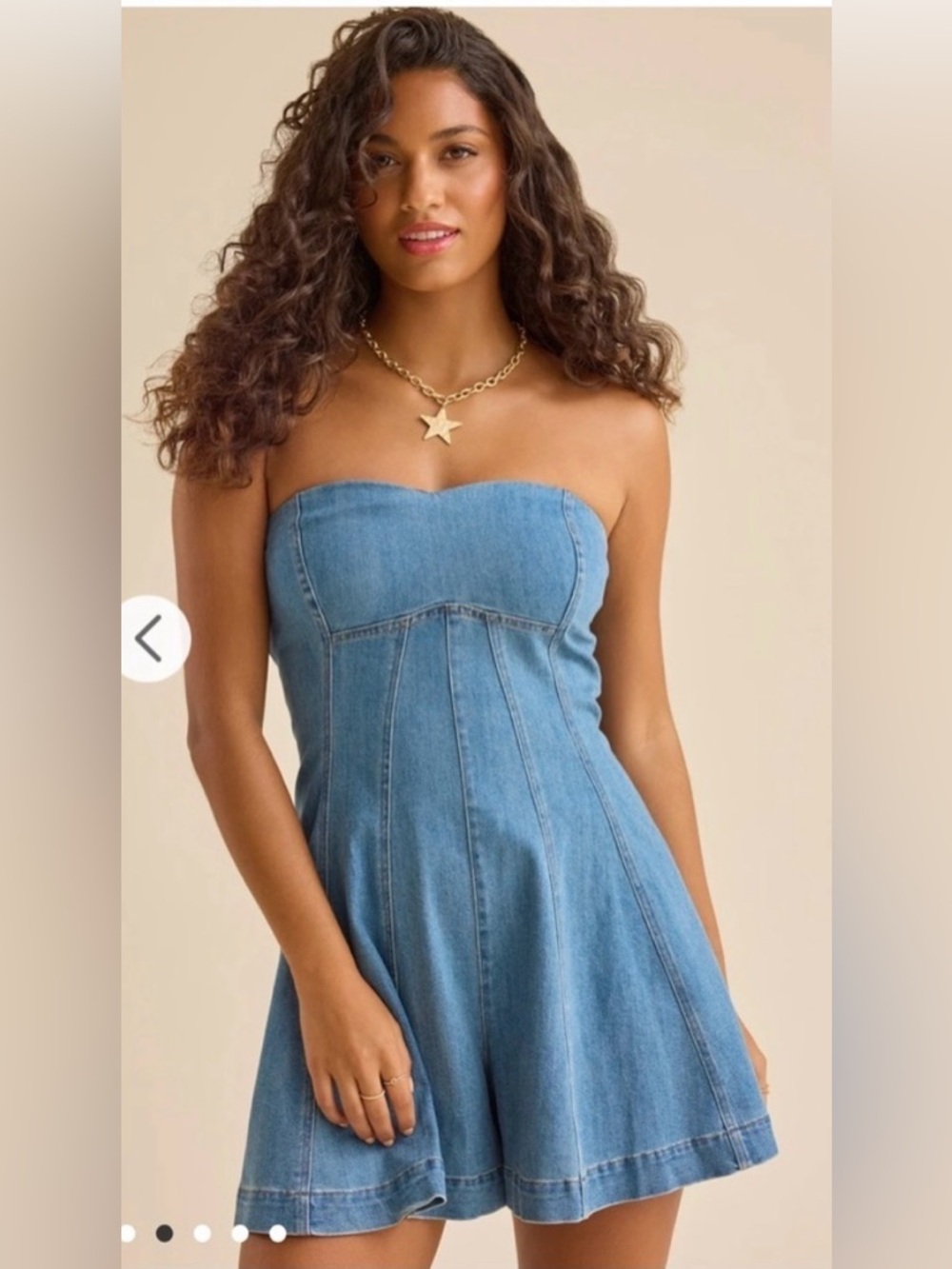 Altar'd State Alissa Denim Romper XS